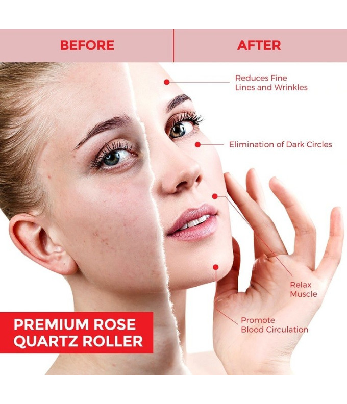  Rose Quartz Massaažirull